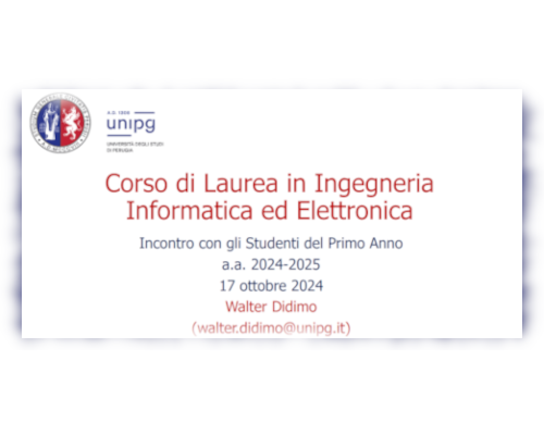 Incontro con gli Studenti del 1° Anno del CdL in Ingegneria Informatica ed Elettronica (17/10/2024)